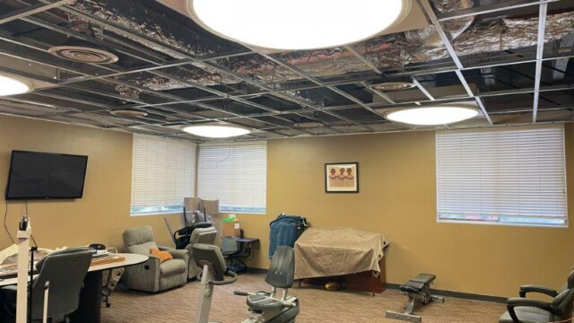 Ductwork in place in ceiling