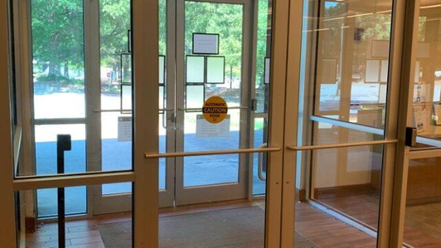 view from inside of front doors