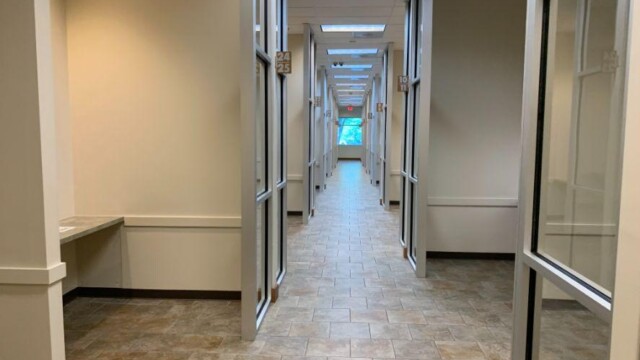 long shot down hallway before the renovations