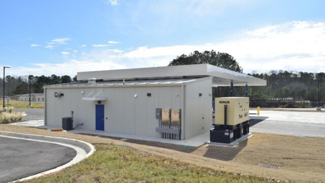 Rear view of fueling center