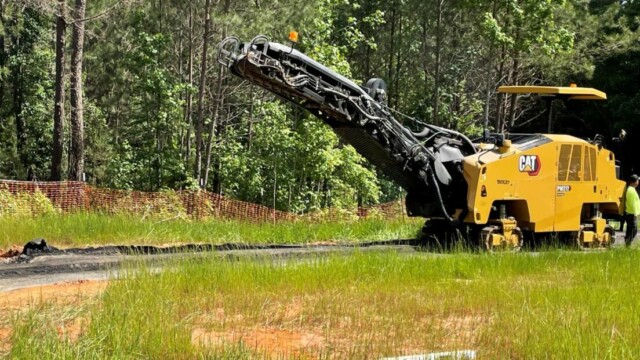forklift along the path