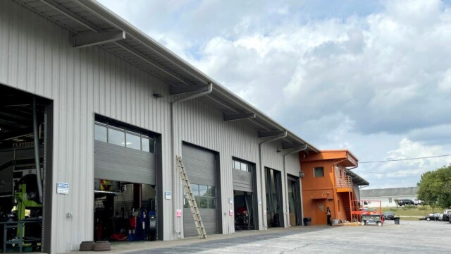 outside view of building showing garage doors