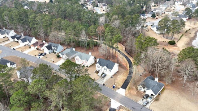 Aerial view of path