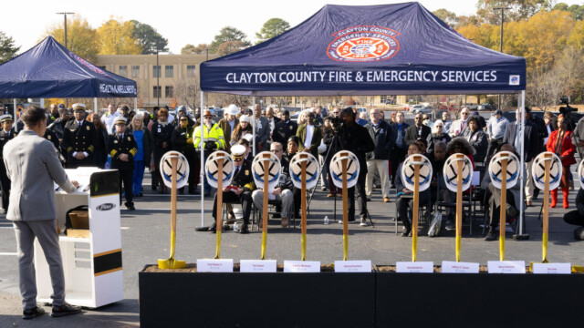 Audience at groundbreaking ceremony