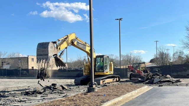machine ripping up ground