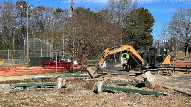 construction equipment at the park
