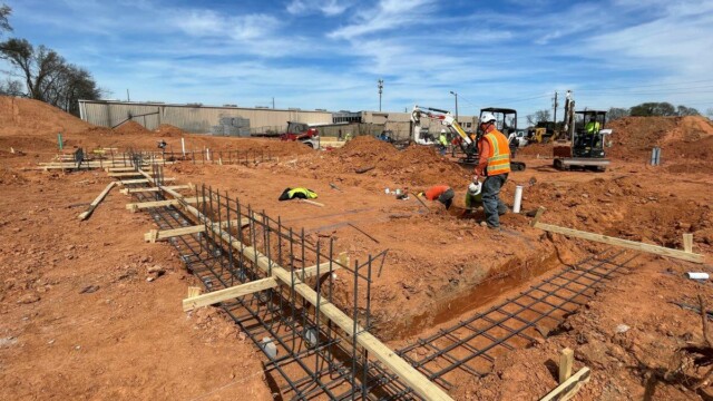 Fire Station 9 - Building Under Construction - Steel-Reinforced Foundation Being Set - Clayton County Fire Station 9 - Building Under Construction - Steel-Reinforced Foundation Being Set