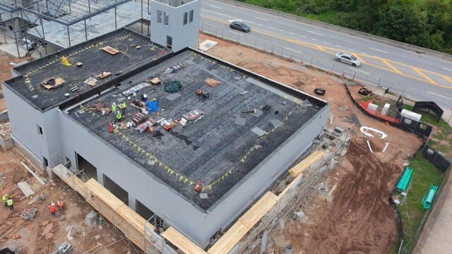 SPLOST Updates for Fire Station number 1 Aerial roof top view