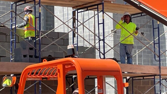 Fire Station 9 - Outer Brick Wall Being Built - Clayton County Fire Station 9 - Outer Brick Wall Being Built