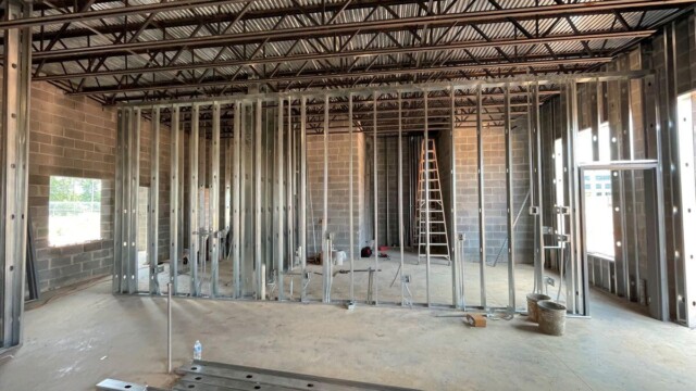 Fire Station 9 - Hollowed Out Firehouse - New Rooms Framing Erected - Clayton County Fire Station 9 - Hollowed Out Firehouse - New Rooms Framing Erected