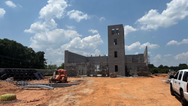Fire Station 9 - Building Under Construction - Incomplete Building With Construction Vehicles - Clayton County Fire Station 9 - Building Under Construction - Incomplete Building With Construction Vehicles