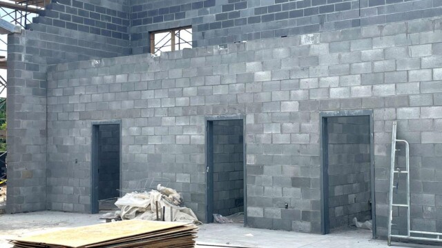 Fire station 1 Building Construction without roof and open doorways