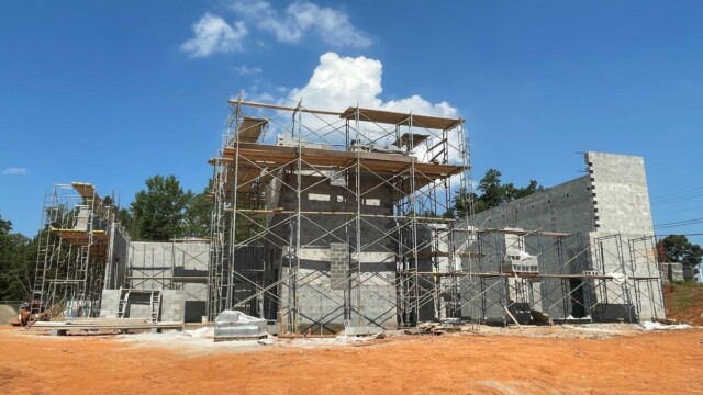 Fire Station 9 - Building Under Construction - Incomplete Building With Scaffolding - Clayton County Fire Station 9 - Building Under Construction - Incomplete Building With Scaffolding