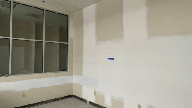 Small Business Incubator SPLOST update freshly drywalled room