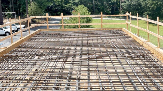 Shelnutt Senior Center wider view of metal bars on roof