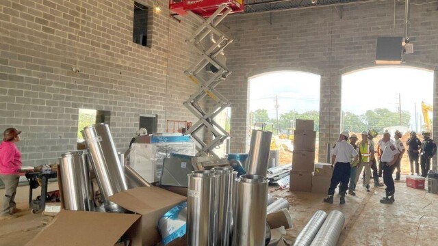 Fire Station 9 - Inside Of Building During Remodel With Onlookers - Clayton County Fire Station 9 - Inside Of Building During Remodel With Onlookers
