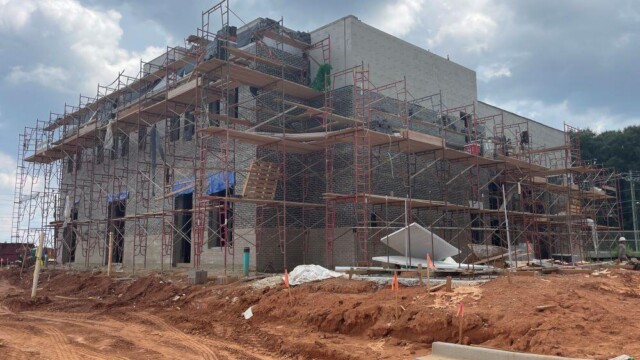 Fire Station 9 - Scaffolding Surrounding The Building - Clayton County Fire Station 9 - Scaffolding Surrounding The Building