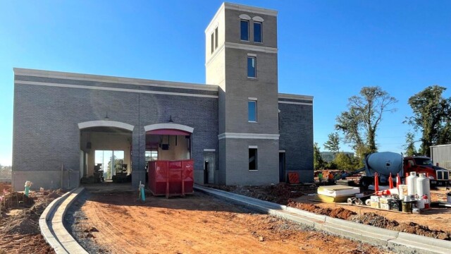 Fire station 9 - Front Of Building With Unpaved Driveway Fire station 9 - Front Of Building With Unpaved Driveway