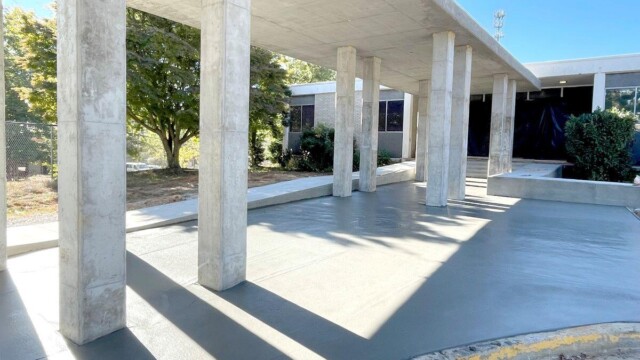 Shelnut Senior Center Walk path and cover in fresh cement