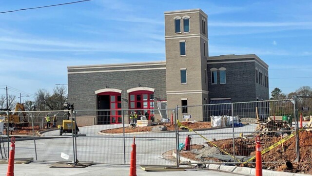 Fire Station 9 - Building Shown Within Construction Barricade Fire Station 9 - Building Shown Within Construction Barricade