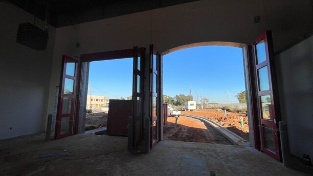 Fire Station 9 - View From Inside Looking Out At Construction Site - Clayton County Fire Station 9 - View From Inside Looking Out At Construction Site