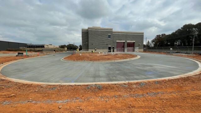Fire Station 9 - Freshly Poured Roundabout - Clayton County Fire Station 9 - Freshly Poured Roundabout
