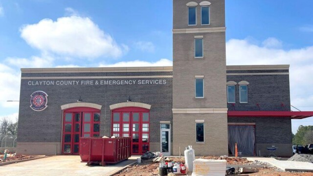 Fire Station 9 - Front Of Building With Dumpster Fire Station 9 - Front Of Building With Dumpster