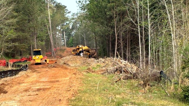 River’s Edge Walking Trail Phase III open dirt with bulldozer