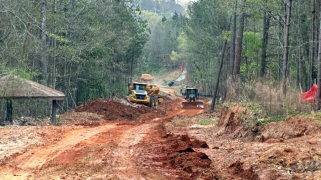 River’s Edge Walking Trail Phase III dirt moving truck