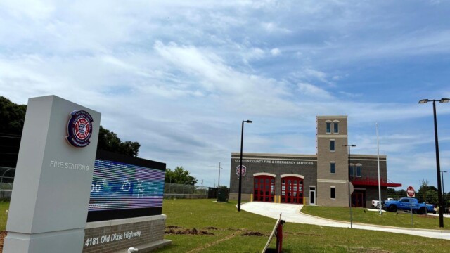 Fire station 9 - Front View Of Building And Signage - Clayton County Fire station 9 - Front View Of Building And Signage