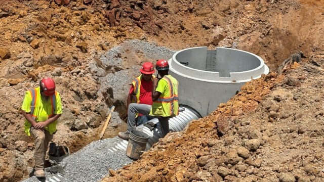 Clayton County Administration Building Men working underground