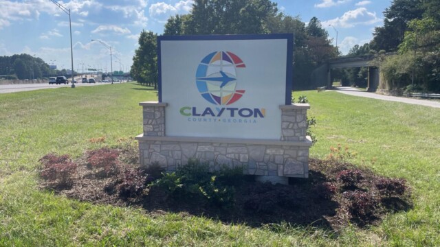 Clayton County Sign on side of road